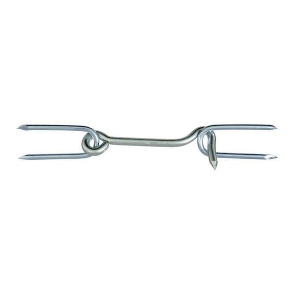 National Mfg Sales 4 in. Gate Steel Hook with Staples, Zinc Plated 5706791